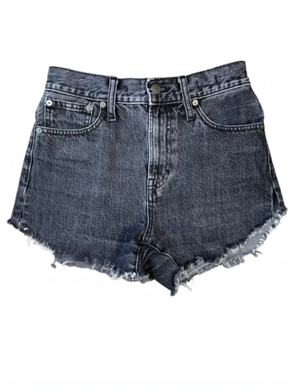 MADEWELL High-Rise Washed Black The Perfect Jean Shorts - Size 23